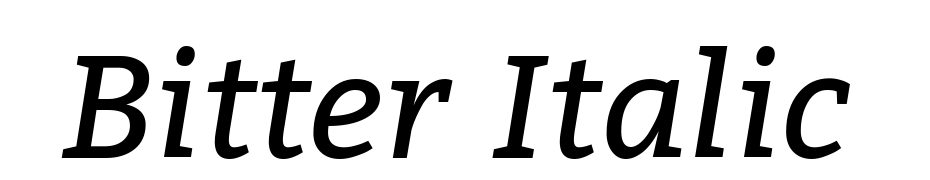 Bitter Italic Yazı tipi ücretsiz indir